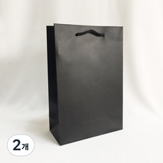 무광코팅7호 쇼핑백, 2개, 블랙