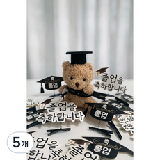 졸업식 토퍼 머리핀 사진촬영 소품 기념사진 졸업축하 졸업단체선물, 5개, 졸업을축하합니다