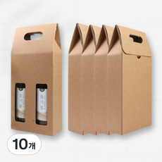 하하홈파티 참기름 들기름 선물상자 창문형 손잡이 소주 포장 박스, 2구박스, 10개