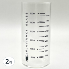 클리어 눈금 계량 유리 주스&우유 컵, 투명, 2개, 350ml, CLEAR CUP 2