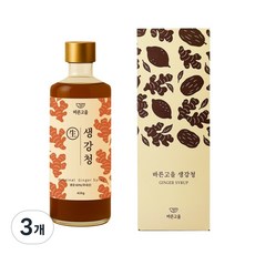 물 한방울 넣지 않은 국내산 100% 생강청, 3개, 1개입, 435g