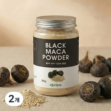 엄마농장 블랙 마카 100% 분말 가루, 2개, 300g