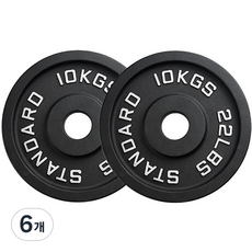 홈짐 헬스 중량 탄소강원판 50mm바벨원판 1.25-25KG, 블랙, 6개, 10kg
