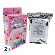 토이즈데이 에어드라이 모델링 클레이 미니 ART 도자기 만들기 리필 점토, 2개, 500g, 화이트