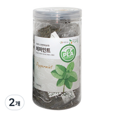 지구마을 생분해필터 PLA 페퍼민트 삼각티백 허브티백차, 1g, 50개입, 2개