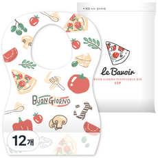 르베부아 본조르노 일회용 아기 턱받이 15p, 12개, 15개입