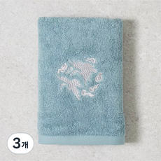 전통 자수 세면 타월 수건 40 X 80 cm 케이팝데몬헌터스 외국인 선물, 3개, 민트