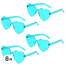 올리브파티 하트 안경 선글라스 파티 용품 안경 선글라스 파티 용품, 8개, 아쿠아
