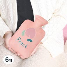 토비 대형 푸르츠 보온 물주머니 커버 2L 세트 피치 핑크, 6개