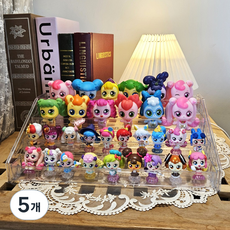 티니핑 피규어 아크릴 케이스 뱃지 코코지아띠 정리함 보관함 진열대 선반 화장품 정리 매니큐어 립스틱 정리 받침대, 5개