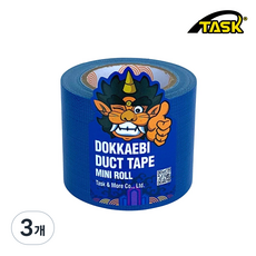 도깨비 수출용(국내산) 덕트테이프 덕테이프 미니롤 DARK BLUE 50mmX5m, 3개