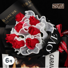 홈앤힐링 꽃다발 포장지 고급형 LED 꽃다발 포장재료, 6개, 크림 화이트(진주알)