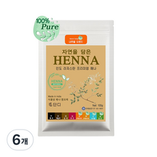 자연을 담은 모단디 천연헤나 새치염색 헤나염색 파우더, 내추럴오렌지(천연100%), 100g, 6개
