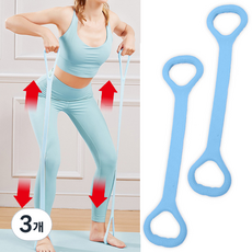 피트모션 필라테스 요가밴드 홈트 스트레칭 밴드, 블루1P+1P, 3개