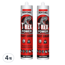 수달 티렉스 초강력 접착 실리콘 SOUDAL T-REX 백색, 화이트계열, 4개