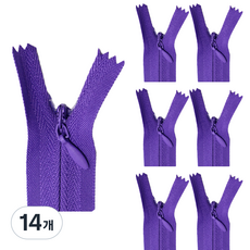 콘솔 지퍼 25cm, 14개, 퍼플