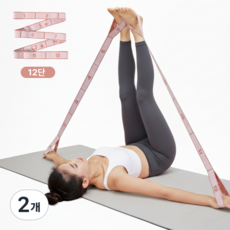 ONDOBIUM 요가 필라테스 단계별 어깨 스트레칭 근력 저항 운동 밴드, 2개, 로즈핑크