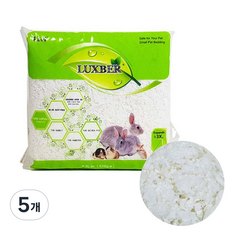 럭스버 소동물 종이베딩 화이트, 4.1L, 5개