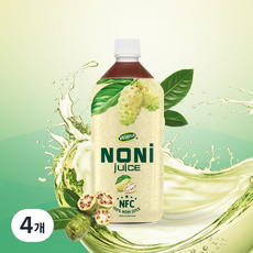 진짜 원액 그대로 착즙 노니원액 100% 발효숙성 노니주스 1L 대용량, 4개, 1000ml