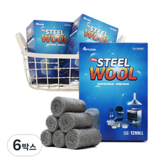 하비비 철수세미 스틸 수세미 냄비 기름때 대용량 36개, 12개입, 6박스