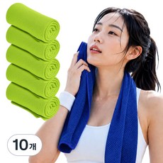 로벨스 1초 흡수 아이스 스포츠 쿨타올 운동 등산 쿨수건, 10개, 라이트그린