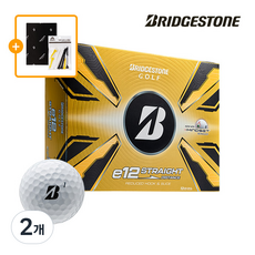 브리지스톤 2025 E12 컨택트 B 스트레이트 골프볼 3피스 석교상사 정품, 화이트 선물포장+골프티 세트, 2개, 12개입