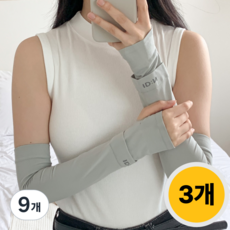 아이디앤 여성 쿨토시 자외선차단 손등커버형, 그레이, 9개