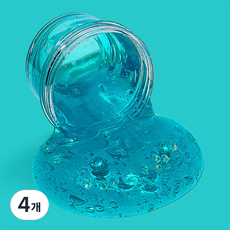젤시스 에메랄드블루 클리어지글리슬라임 수제슬라임 안전한재료 스트레스해소 출렁말랑, 4개, 230g, 에메랄드블루 슬라임