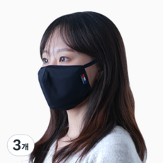 나노필 자외선차단 골프 마스크 미세먼지 황사 빨아쓰는 숨쉬기 편한, 3개, 1개입, 블랙