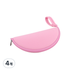 피누라 노트북 휴대용 마우스수납파우치 마우스패드겸용 원형, 4개, 핑크