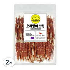 마마쇼 건강한 반려동물 간식, 1kg, 2개, 오리말이스틱