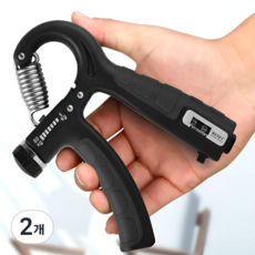 그로스픽 한손운동 카운팅 악력기, 블랙, 2개