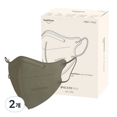 힐타임 코코핏 KF94 컬러 마스크 소형L 새부리형 숨쉬기편한, 25매입, 2개, 올리브카키