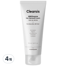 모모쏘우 클리어시스 마일드 효소 제모크림 / 순한 셀프 왁싱, 4개, 150ml