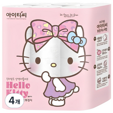 ITC 헬로키티 핑크리본 화장지 4겹, 20m, 24롤, 4개