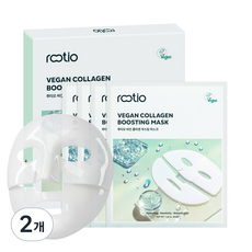 루티오 비건 콜라겐 부스팅 마스크팩 투명해지는 콜라겐 마스크팩, 2개, 4개입