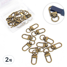 ZIO-BIZ D고리 세트 20pcs 엔틱골드 / 키링재료 키링만들기 D링 D고리 개고리 키링고리 비즈재료 비즈공예재료 악세사리부자재 열쇠고리부자재 비즈부자재, 2개