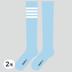 디망 러닝 여성 컬러풀 장목 니삭스 양말, 2개, 에너지스카이