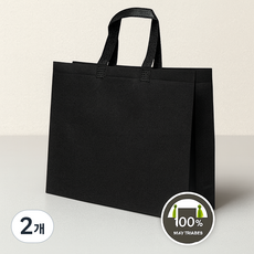 튼튼한 부직포 쇼핑백 10p세트, 블랙, 2개
