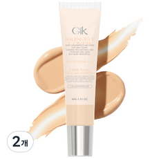 GIK 허스킨 3중 기능성 광채 밀착 커버 올인원 롱래스팅 파운데이션 SPF50+ PA++++, 원컬러, 2개
