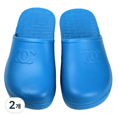 국산 미끄럼방지 EVA 막힘 욕실화 욕실 화장실 슬리퍼, 2개, 블루