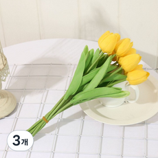 레디박스 감성 조화 튤립 10송이 꽃다발, 옐로우, 3개