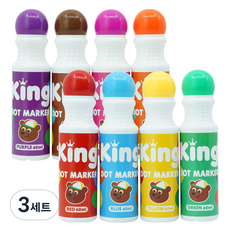 따블리에 워셔블 킹 도트물감 미술놀이 유아물감 도트마카 480ml, 3세트, 8색