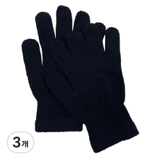 오리지날 군용 요술장갑 - 그때 그 시절의 우리의 마법장갑 - 겨울 혹한기 훈련 동계 자전거 등산 니트 군대 군인, 3개, 검정