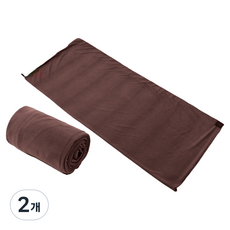 타닥 캠핑 블랭킷 연장형 담요 침낭 라이너 휴대용 이불 압축파우치, 2개, 브라운