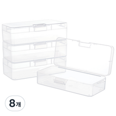 4개 다용도 투명 플라스틱 미니 수납 케이스 보관함 18x7.54x4.7cm, 분명한, 8개