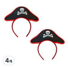 리빙듀오 파티 머리띠 인생네컷 소품 생일 할로윈 놀이공원, 4개, 후크선장 머리띠