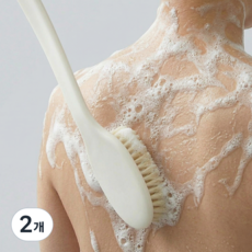 라이프툴스 일본감성 부드러운모 커브형 샤워 바디브러쉬, 2개, 1개입, 퓨어화이트