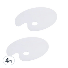 다한진 아크릴팔레트 타원형(대)298mm400mm2mm, 백색, 4개