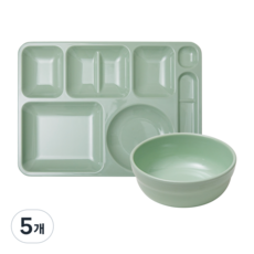 [식판의 고수] 한식식판 + 한식볼 SET (7 colors), 5개, 아보카도 민트